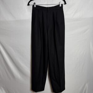 Vintage 1980s Giorgio Sant’Angelo Black 100% Wool Pleated Pants 28 Waist